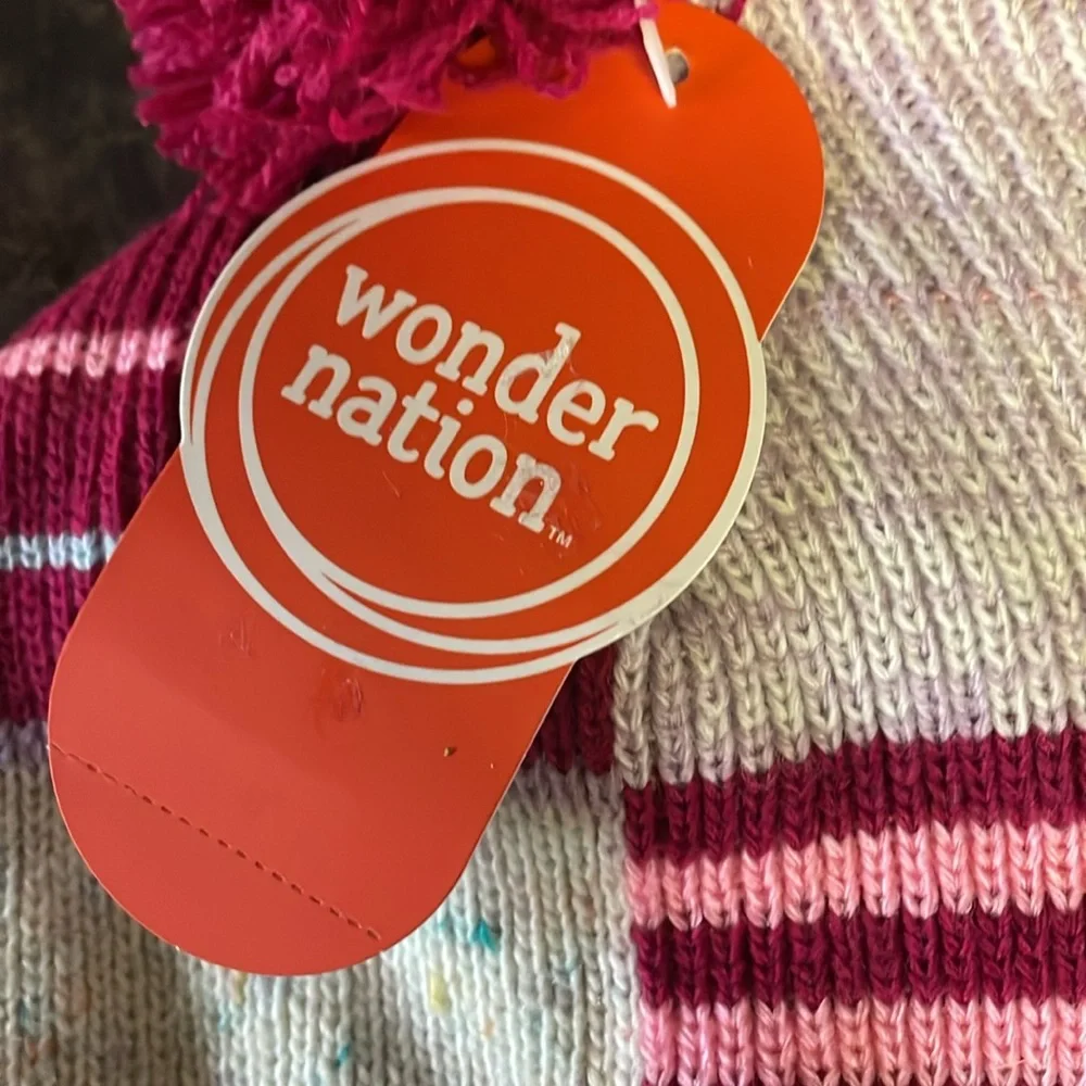 Wonder Nation Hat and glove set little girl NWT girls size 3-6